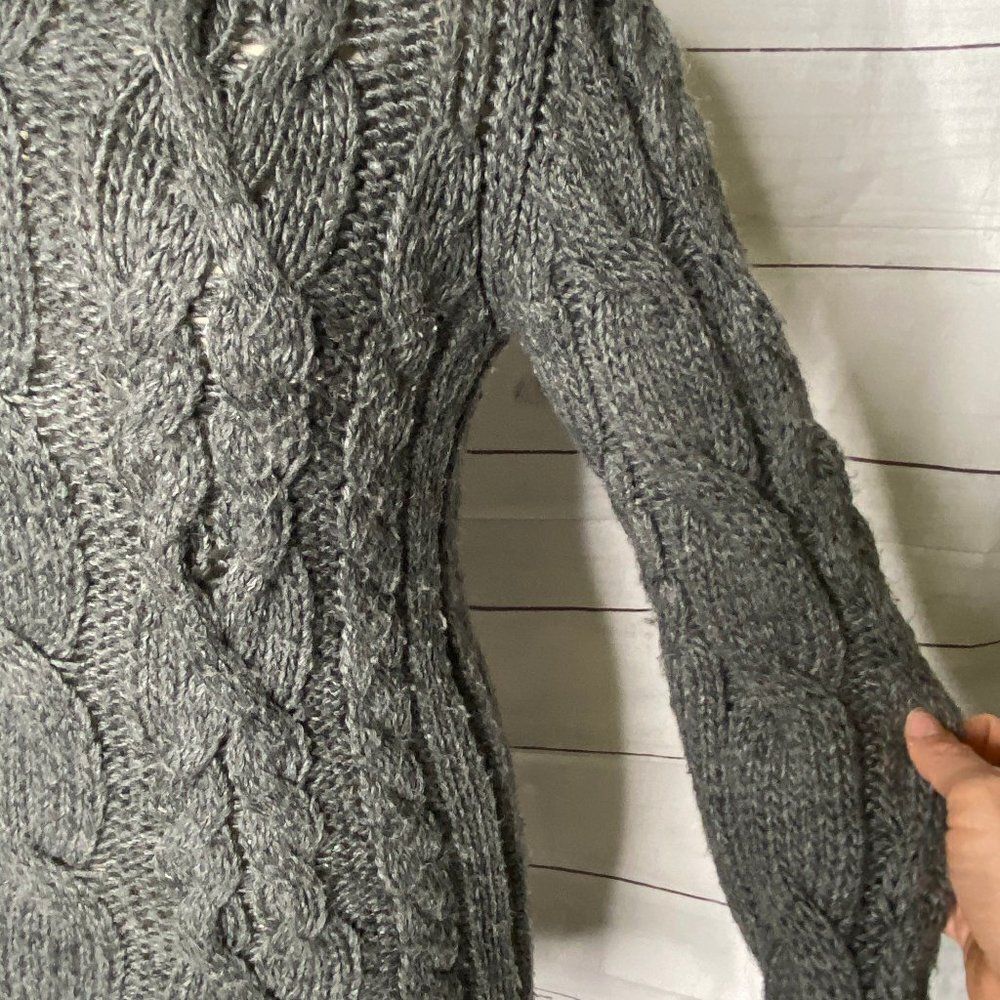 Zara knit chunky sweater dress small grey - Picture 2 of 5